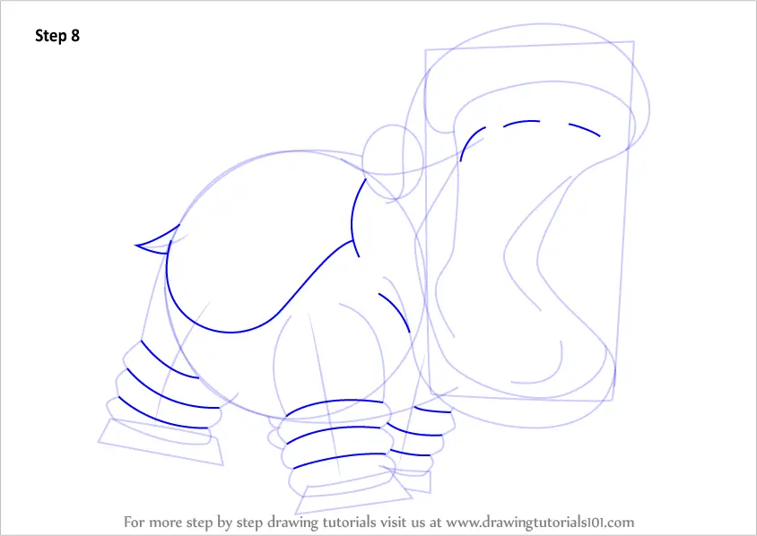 Step by Step How to Draw Hippowdon from Pokemon : DrawingTutorials101.com