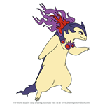 How to Draw Hisuian Typhlosion from Pokemon