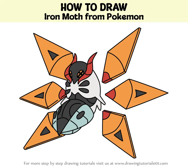 How to Draw Iron Moth from Pokemon (Pokemon) Step by Step ...