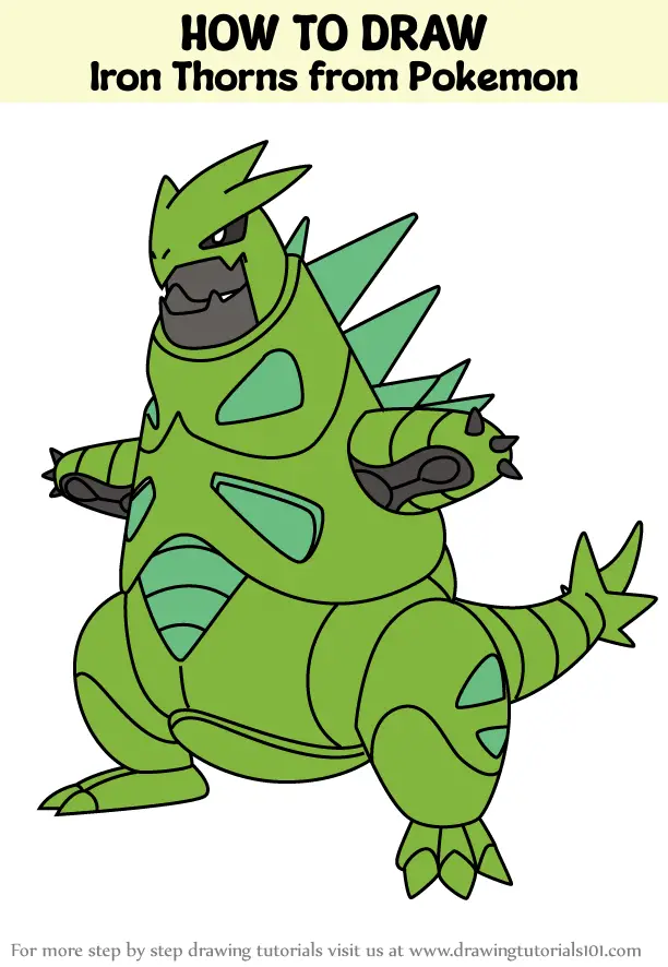 coloring pages of iron thorns pokemon