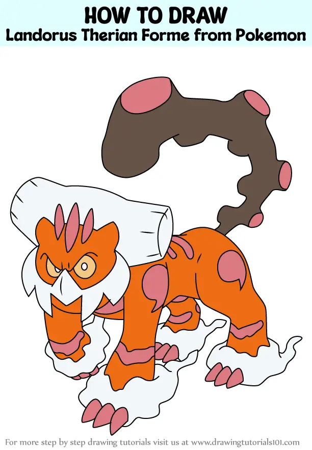 How to Draw Landorus Therian Forme from Pokemon (Pokemon) Step by Step ...