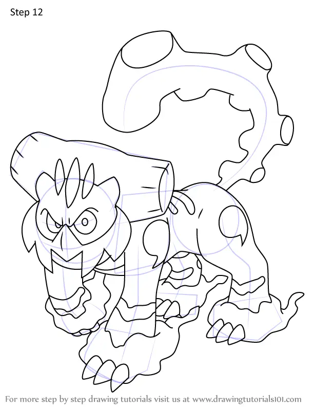 How to Draw Landorus Therian Forme from Pokemon (Pokemon) Step by Step ...