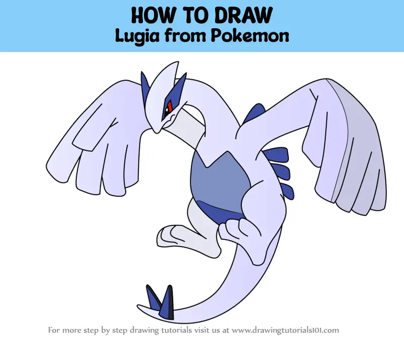 How to Draw Lugia from Pokemon (Pokemon) Step by Step