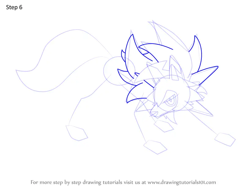 How To Draw Lycanroc Dusk Form From Pokemon (pokemon) Step By Step 