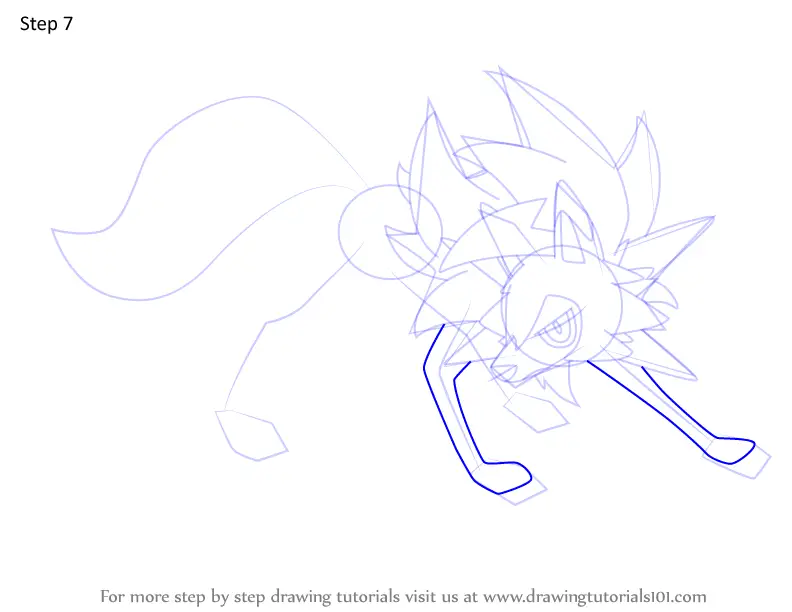 How to Draw Lycanroc Dusk Form from Pokemon (Pokemon) Step by Step ...