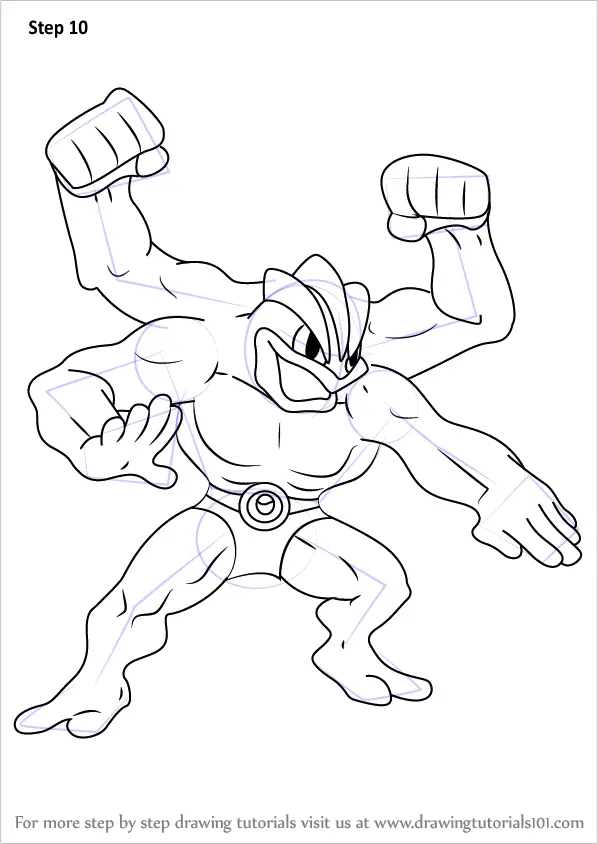 Learn How to Draw Machamp from Pokemon (Pokemon) Step by Step : Drawing