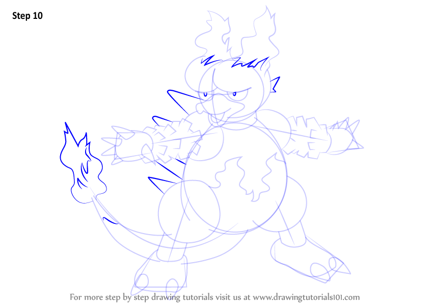 Step By Step How To Draw Magmar From Pokemon