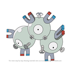 How to Draw Magneton from Pokemon