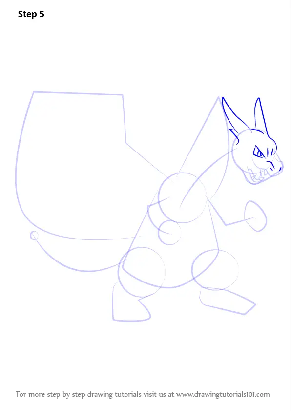 learn how to draw mega charizard x from pokemon pokemon step by step drawing tutorials