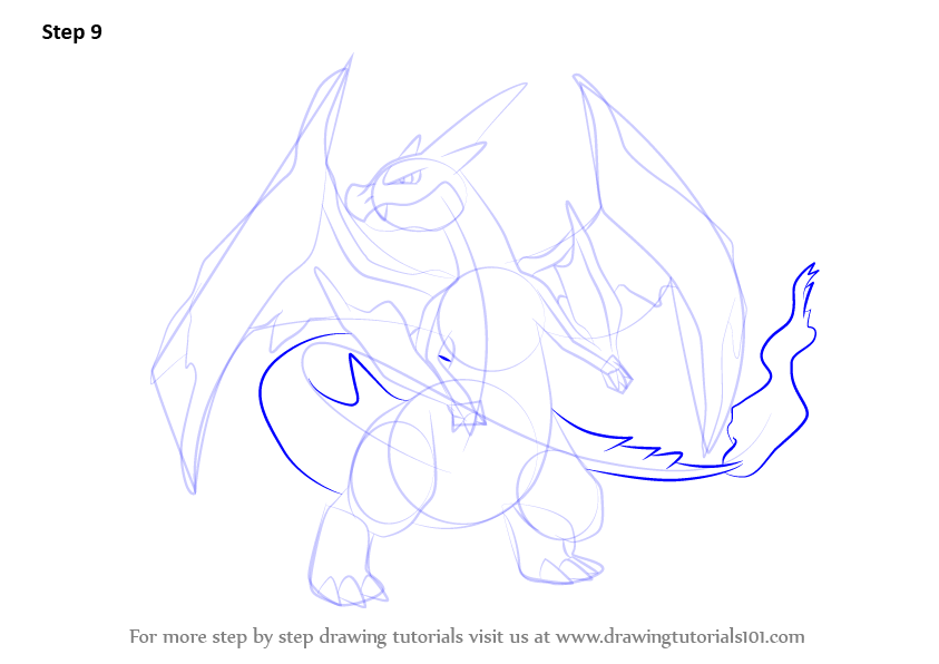 Learn How to Draw Mega Charizard Y from Pokemon (Pokemon) Step by ...