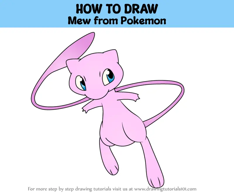 How to Draw Mew from Pokemon (Pokemon) Step by Step