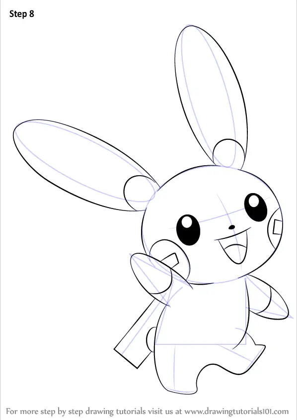 style manga how to draw face Minun Pokemon from (Pokemon) Draw How to Step by Learn