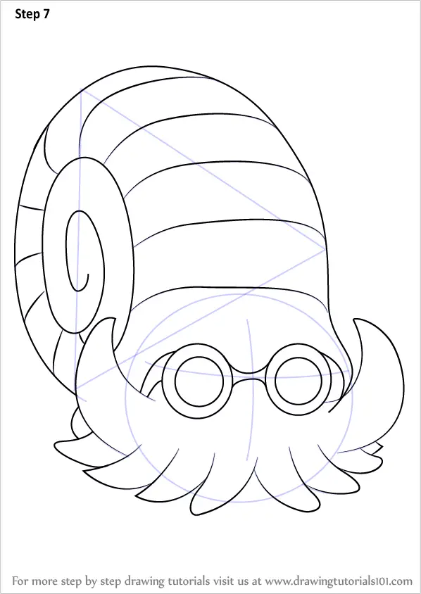 Learn How to Draw Omanyte from Pokemon (Pokemon) Step by Step : Drawing