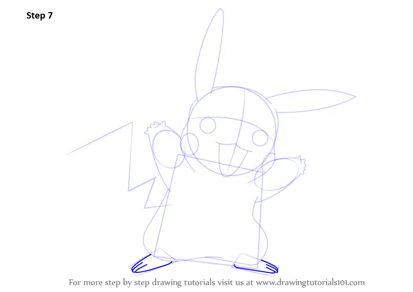 Learn How To Draw Pikachu From Pokemon Pokemon Step By