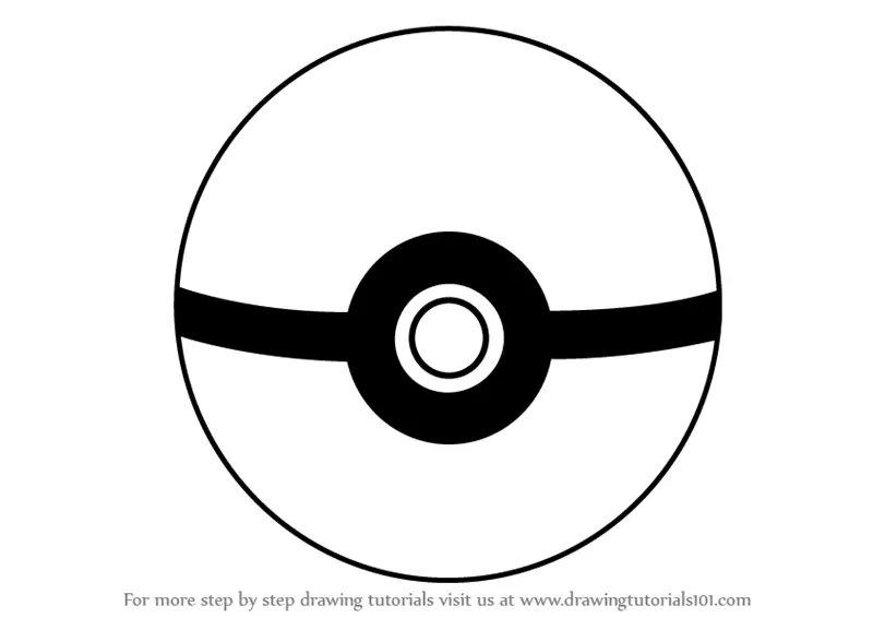 How to Draw Pokeball from Pokemon (Pokemon) Step by Step