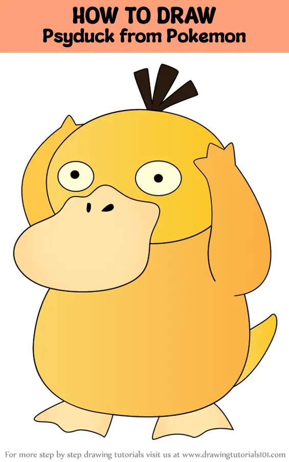 How to Draw Psyduck from Pokemon (Pokemon) Step by Step