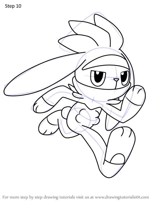 Learn How to Draw Raboot from Pokemon (Pokemon) Step by Step : Drawing