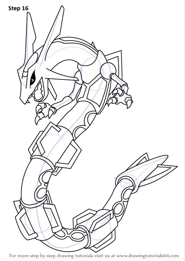 Learn How to Draw Mega Rayquaza from Pokemon (Pokemon) Step by Step :  Drawing Tutorials