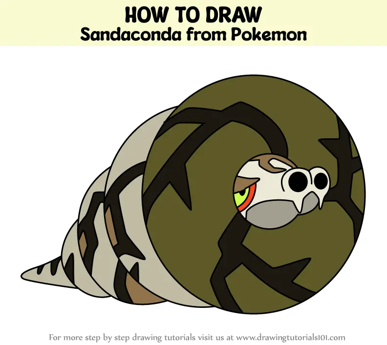 sandaconda coloring page template pokemon