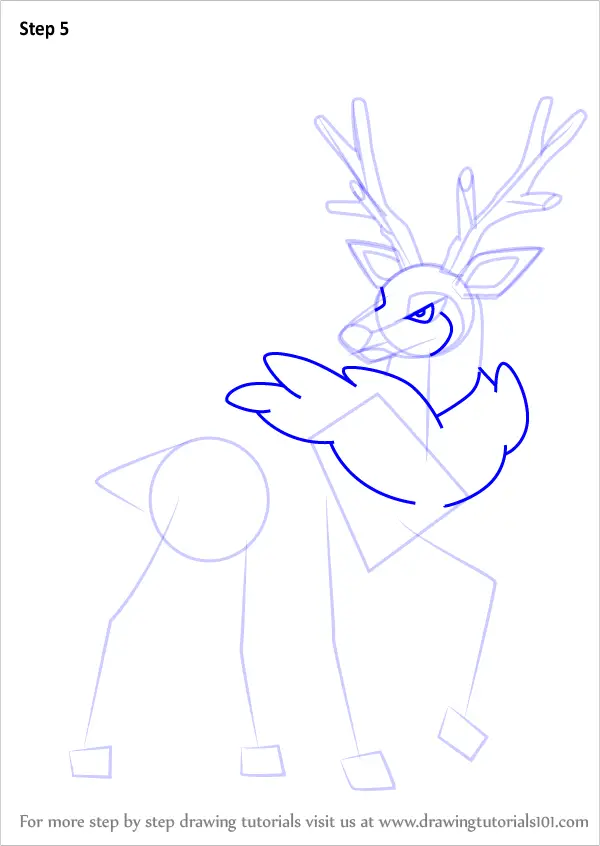 How to Draw Sawsbuck - Winter Form from Pokemon (Pokemon) Step by Step ...