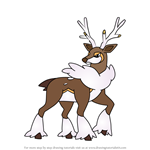 How to Draw Sawsbuck - Winter Form from Pokemon