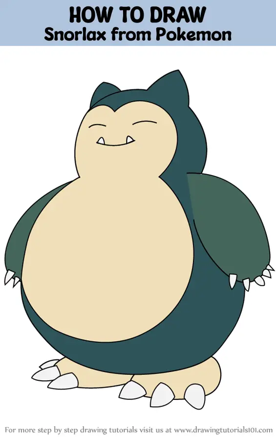 How to Draw Snorlax from Pokemon (Pokemon) Step by Step ...