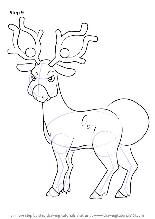 stantler coloring page printable pokemon