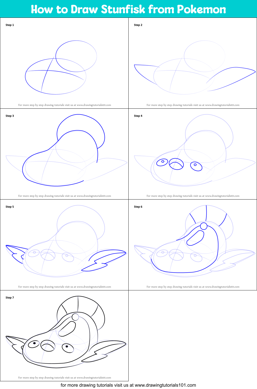 How to Draw Stunfisk from Pokemon (Pokemon) Step by Step ...