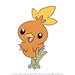 How to Draw Torchic from Pokemon