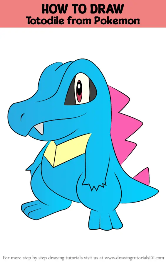 How to Draw Totodile from Pokemon (Pokemon) Step by Step