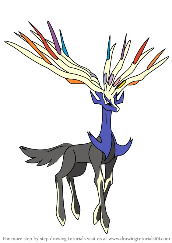 Learn How to Draw Xerneas from Pokemon (Pokemon) Step by Step : Drawing ...