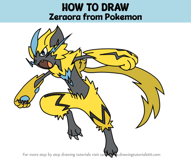 How to Draw Zeraora from Pokemon (Pokemon) Step by Step ...