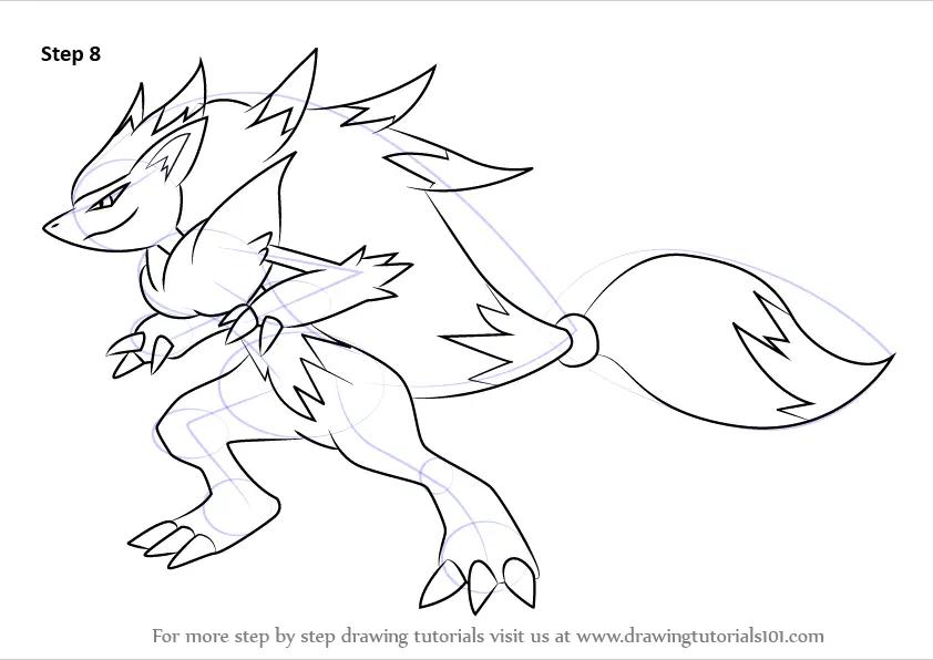 Learn How to Draw Zoroark from Pokemon (Pokemon) Step by Step : Drawing