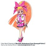 How to Draw Momoko Akatsutsumi from Powerpuff Girls Z
