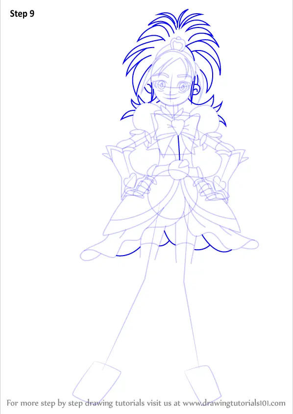 How to Draw Cure Bright from Pretty Cure (Pretty Cure) Step by Step ...