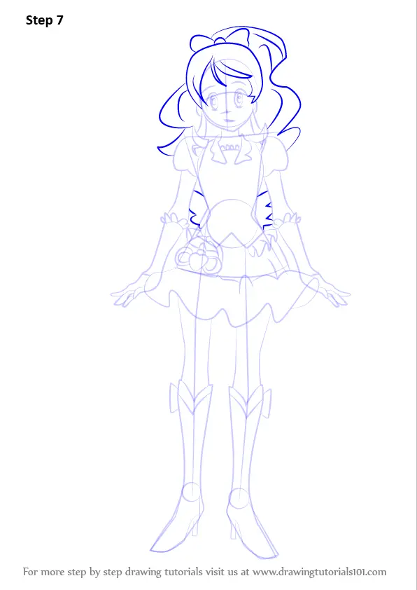 How to Draw Cure Honey from Pretty Cure (Pretty Cure) Step by Step ...