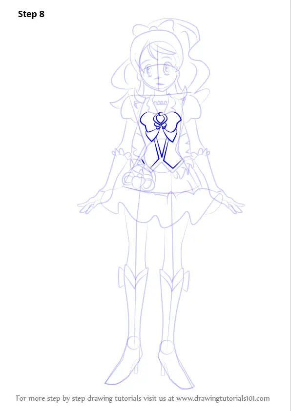 How to Draw Cure Honey from Pretty Cure (Pretty Cure) Step by Step ...