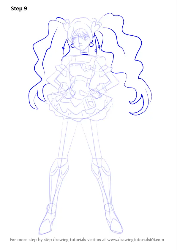 How to Draw Cure Peach from Pretty Cure (Pretty Cure) Step by Step ...