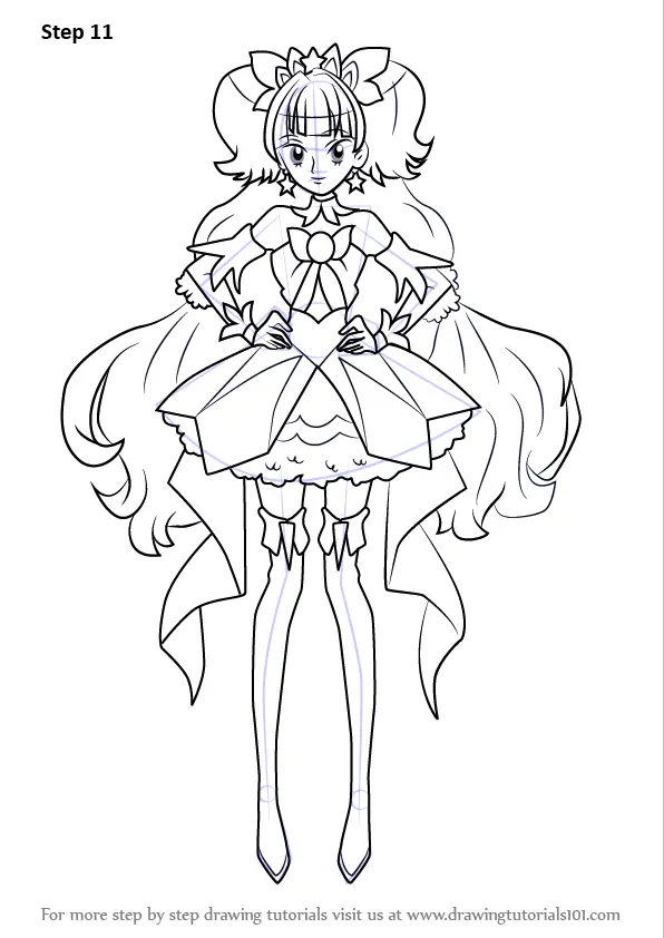 How to Draw Cure Twinkle from Pretty Cure (Pretty Cure) Step by Step ...