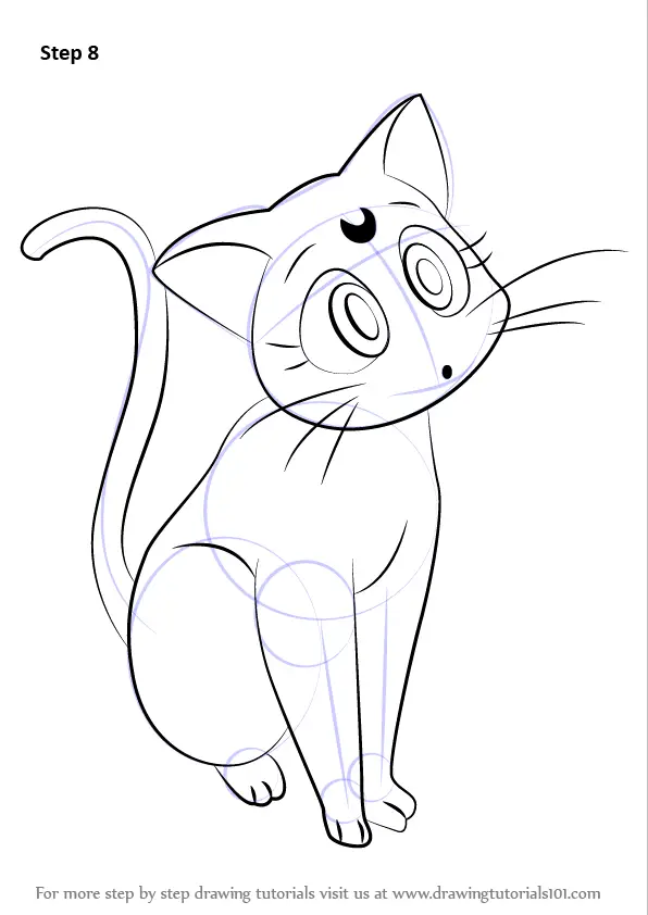 Learn How to Draw Luna from Sailor Moon (Sailor Moon) Step by Step