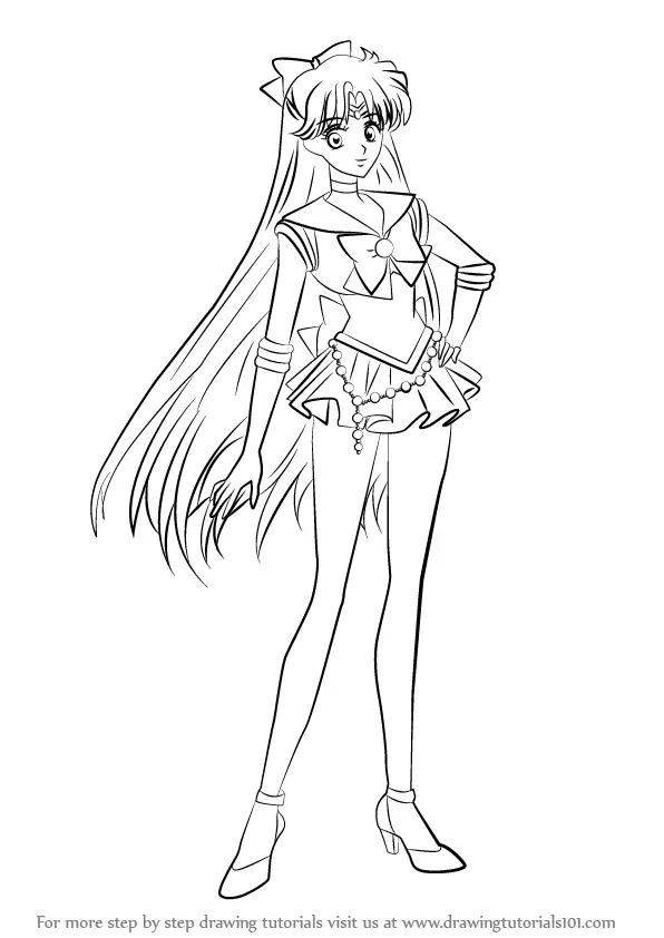 How to Draw Sailor Venus from Sailor Moon (Sailor Moon) Step by Step ...