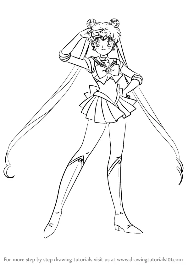 Learn How to Draw Sailor Moon (Sailor Moon) Step by Step : Drawing ...