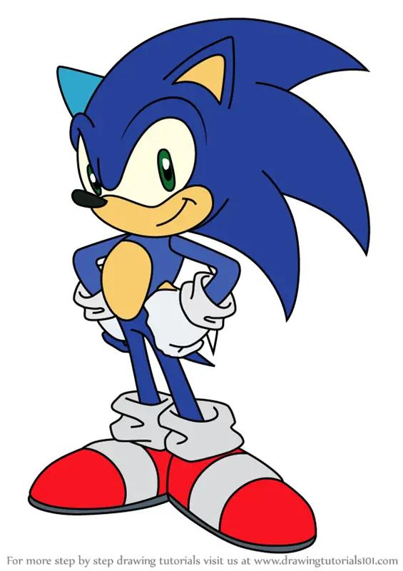 Learn How to Draw Sonic the Hedgehog from Sonic X (Sonic X) Step by