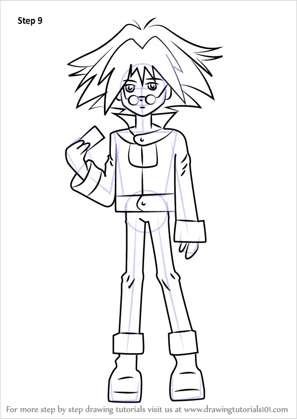 Learn How to Draw Syrus Truesdale from Yu-Gi-Oh! GX (Yu-Gi-Oh! GX) Step by Step : Drawing Tutorials