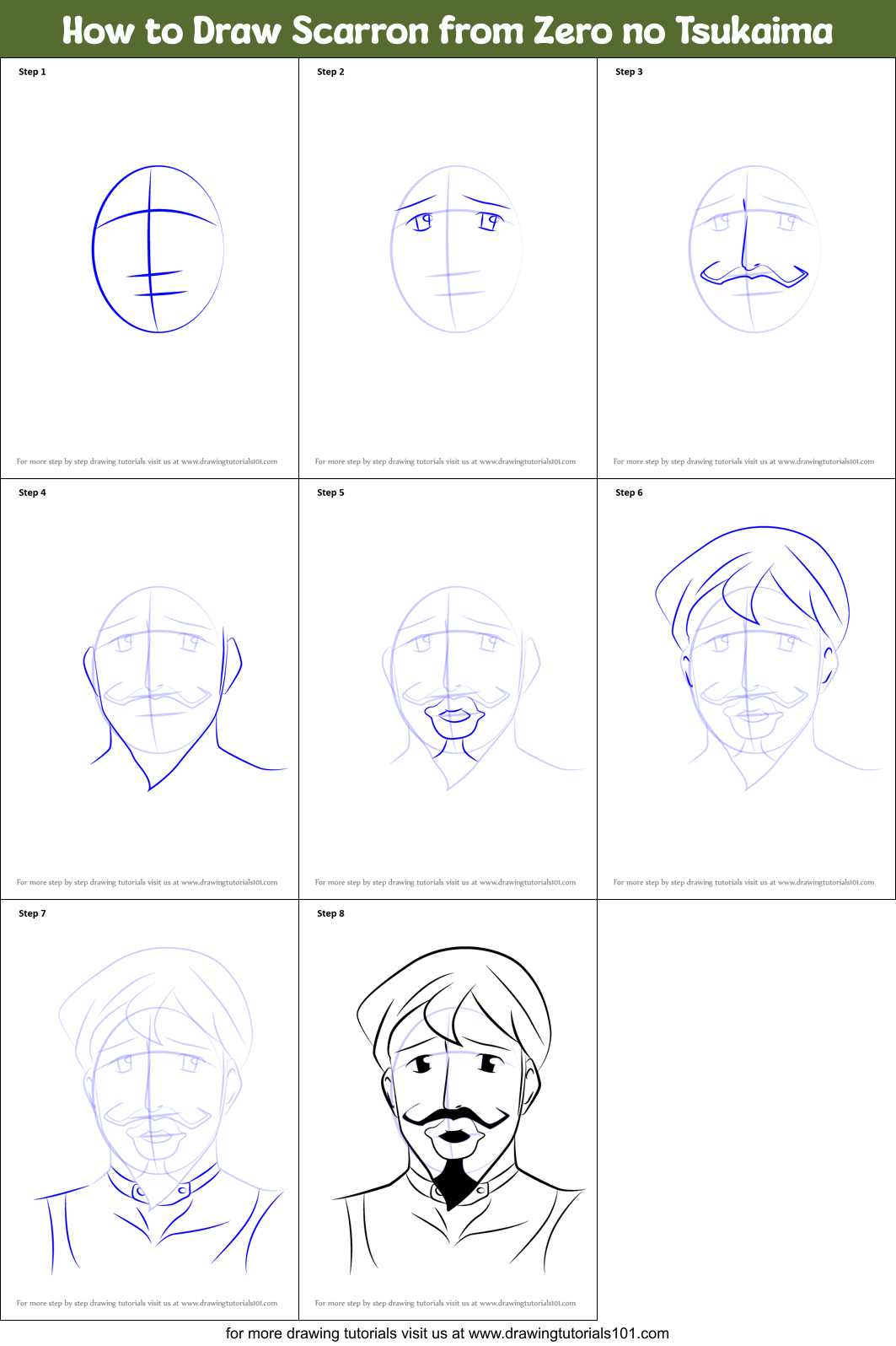 How to Draw Scarron from Zero no Tsukaima (Zero no Tsukaima) Step by ...