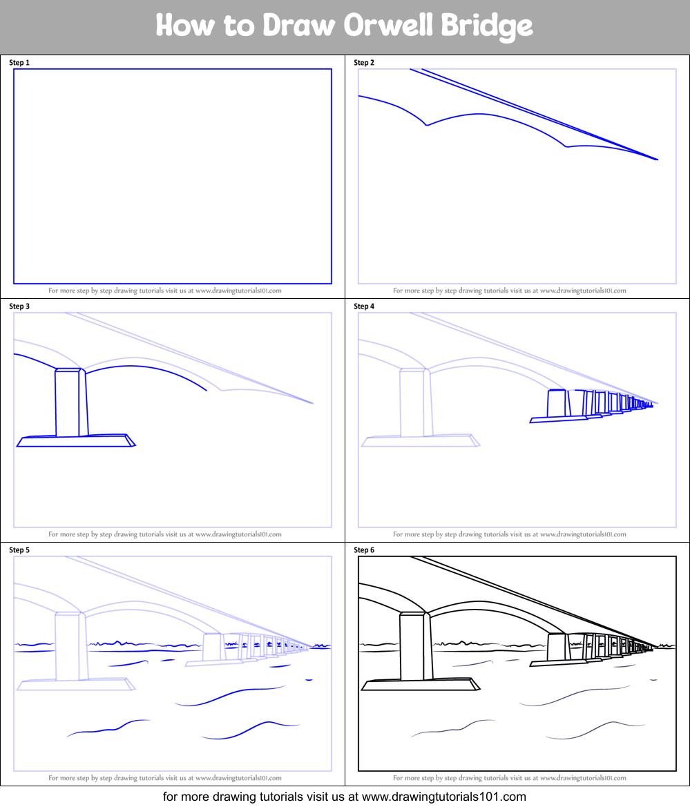 How to Draw Orwell Bridge (Bridges) Step by Step