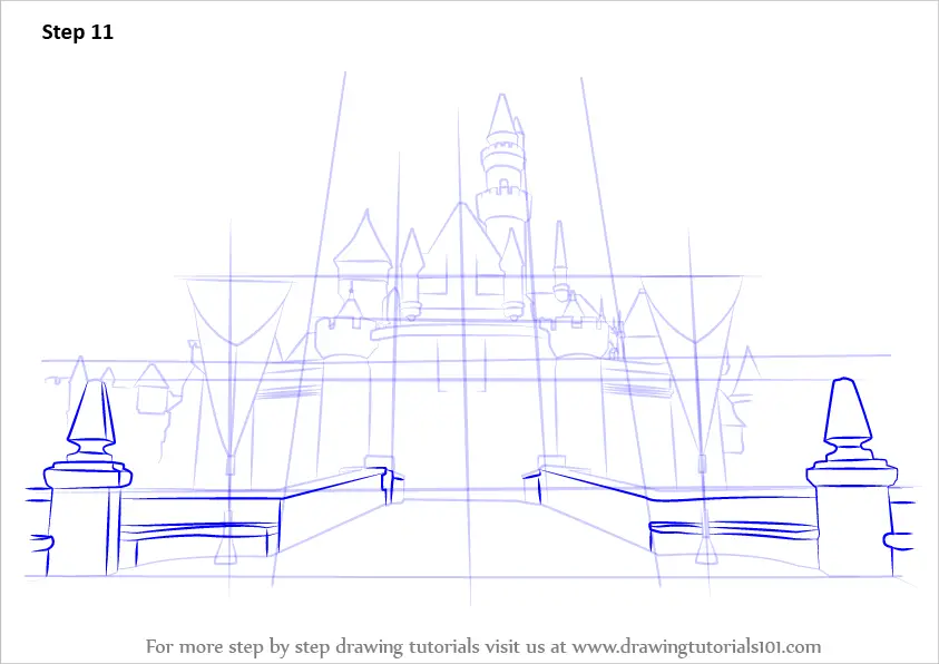 How to Draw Disneyland Castle (Castles) Step by Step