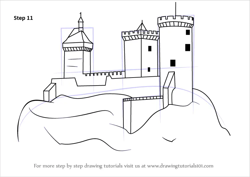 Learn How to Draw a Medieval Castle (Castles) Step by Step Drawing
