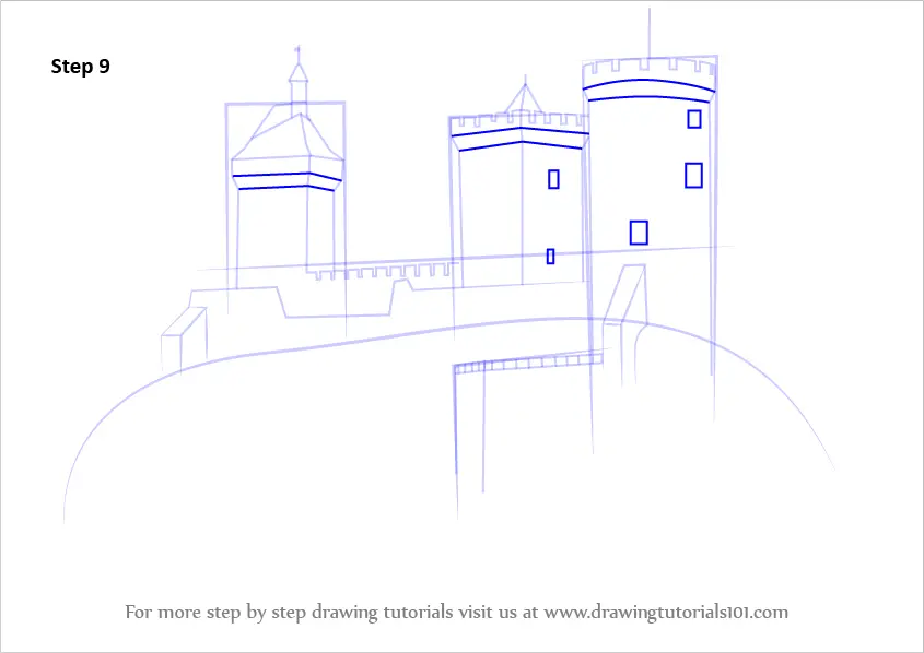 medieval castles drawings easy