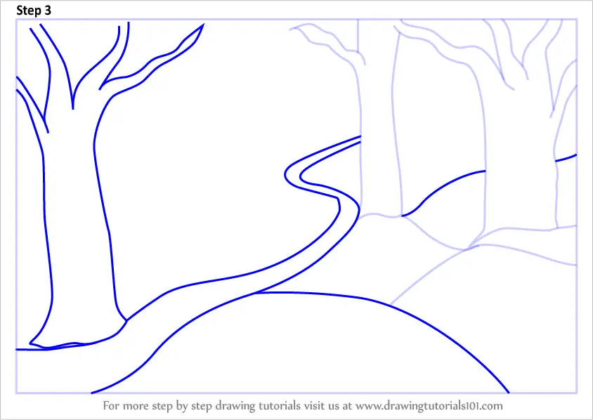 Learn How to Draw a Forest Scene (Forests) Step by Step : Drawing Tutorials